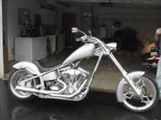 2004 BIG DOG CHOPPER MOTORCYCLE, SILVER IN COLOR, LIKE NEW